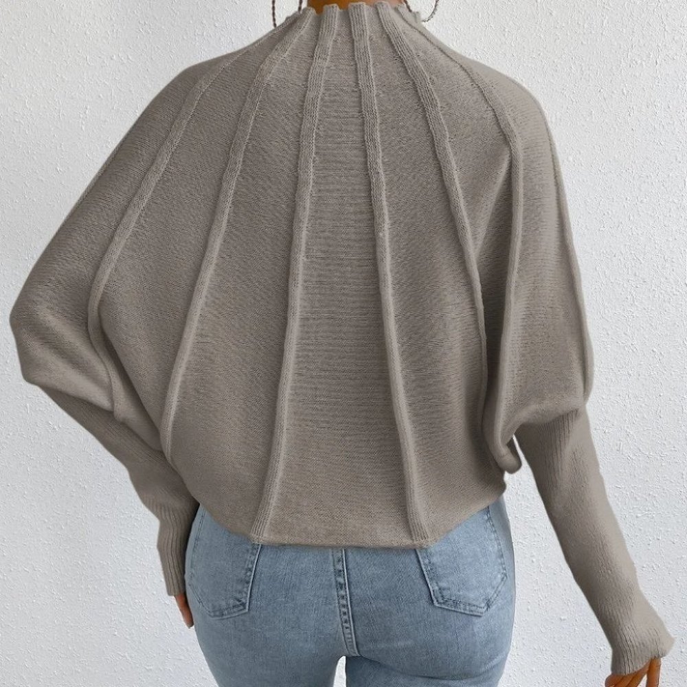 Grey Womens Batwing Sleeve Sweater - Picture 2 of 4